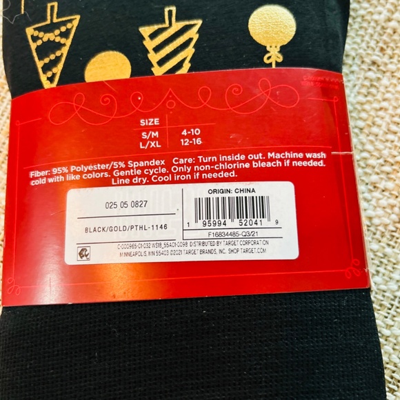 🎄NWT - TARGET WONDERSHOP FLEECE-LINED LEGGINGS - FOIL PRINT - SIZE SM 🎄 - Picture 4 of 11